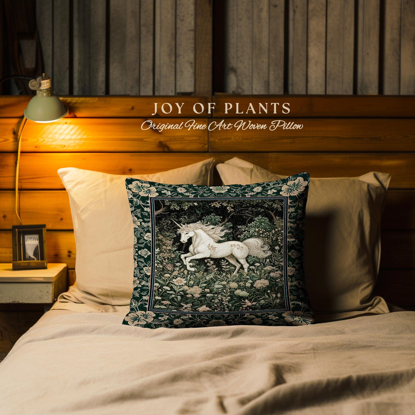 Earthy Ethereal Unicorn Tapestry Pillow Decorative Throw Cushion
