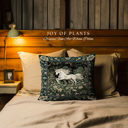 Earthy Ethereal Unicorn Tapestry Pillow Decorative Throw Cushion