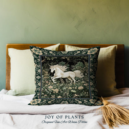 Earthy Ethereal Unicorn Tapestry Pillow Decorative Throw Cushion