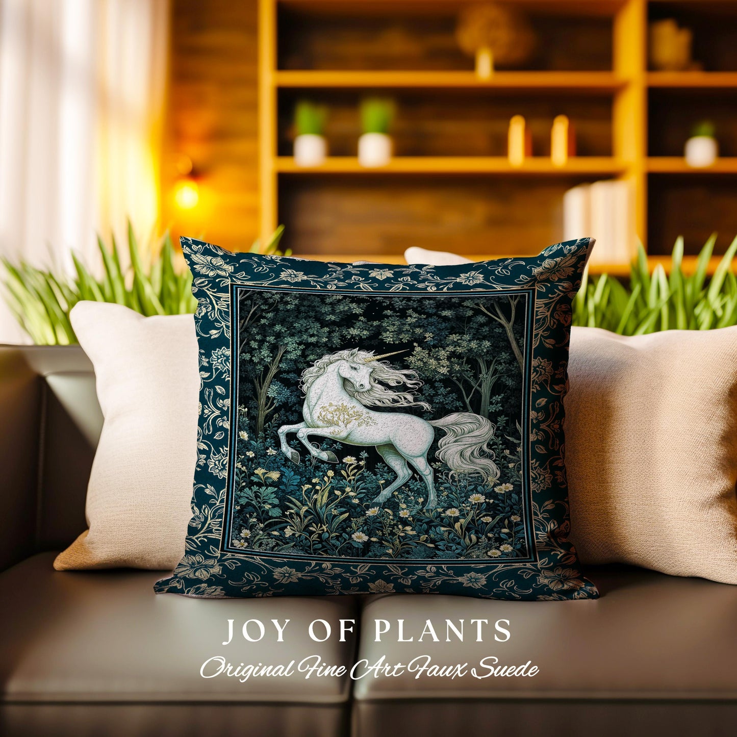 Enchanted Meadow Unicorn Decorative Cushion Tapestry Throw Pillow
