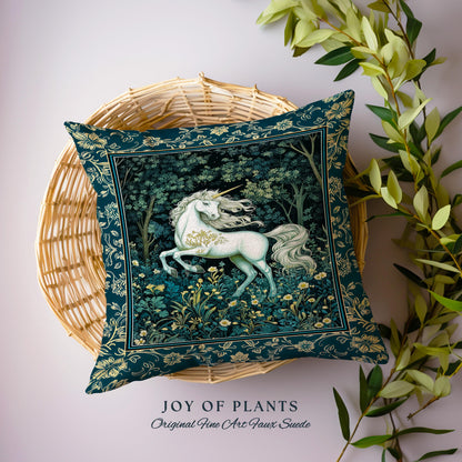 Enchanted Meadow Unicorn Decorative Cushion Tapestry Throw Pillow