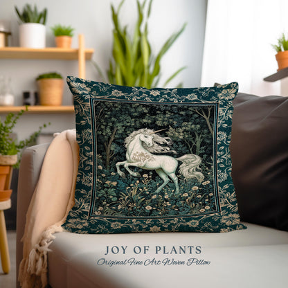 Enchanted Meadow Unicorn Decorative Cushion Tapestry Throw Pillow