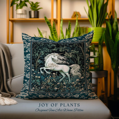 Enchanted Meadow Unicorn Decorative Cushion Tapestry Throw Pillow