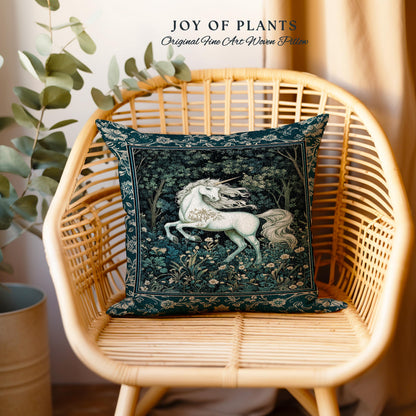Enchanted Meadow Unicorn Decorative Cushion Tapestry Throw Pillow