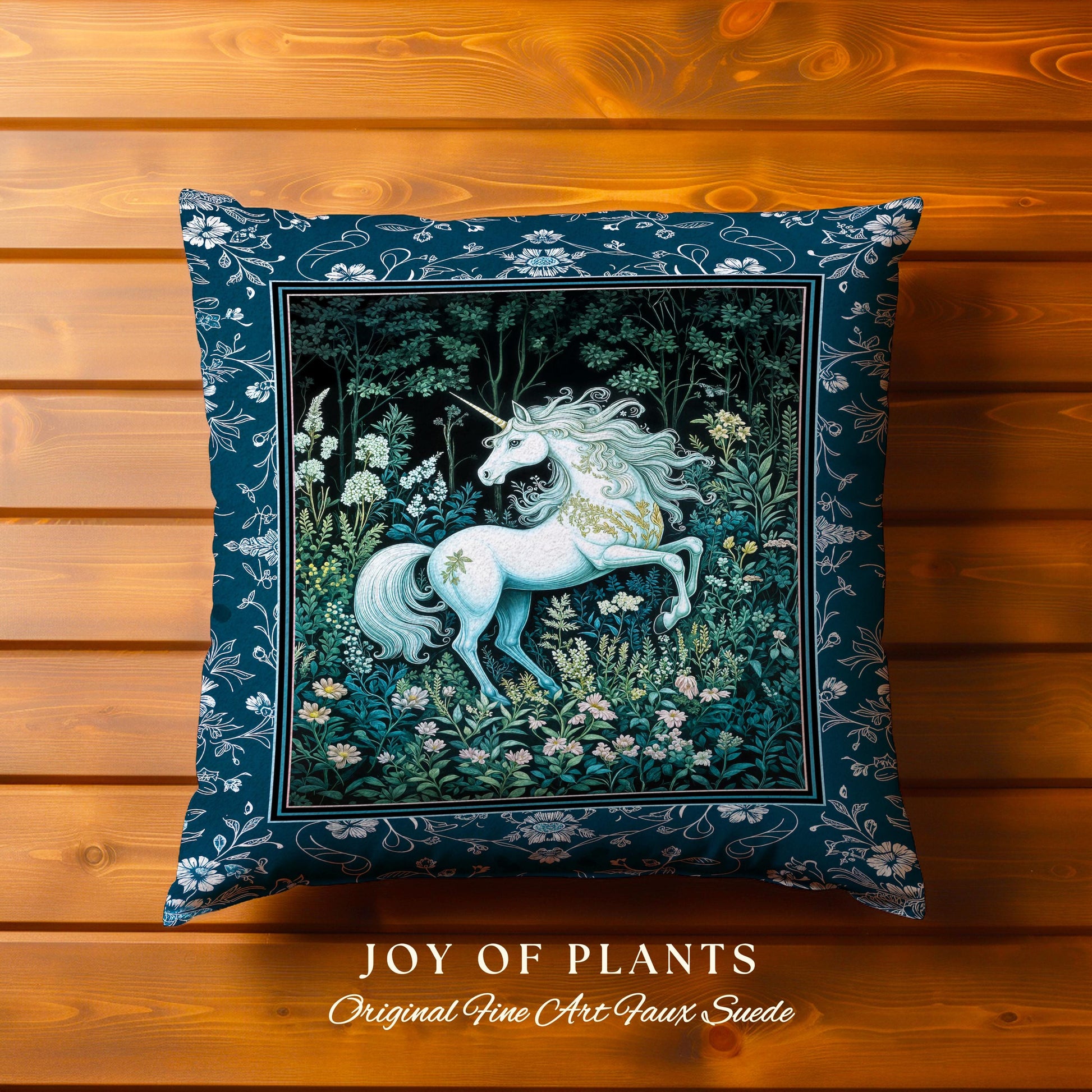 Midnight Magic Unicorn Tapestry Pillow Decorative Throw Cushion