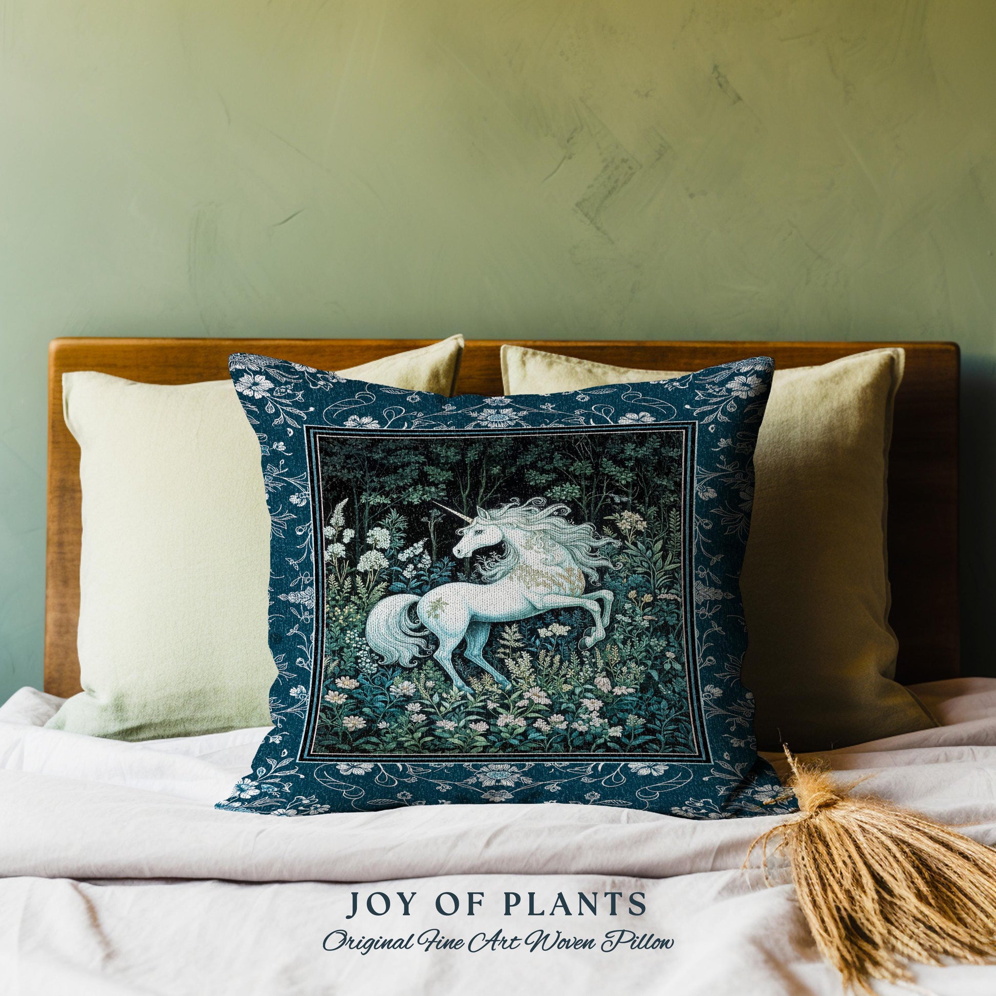 Midnight Magic Unicorn Tapestry Pillow Decorative Throw Cushion