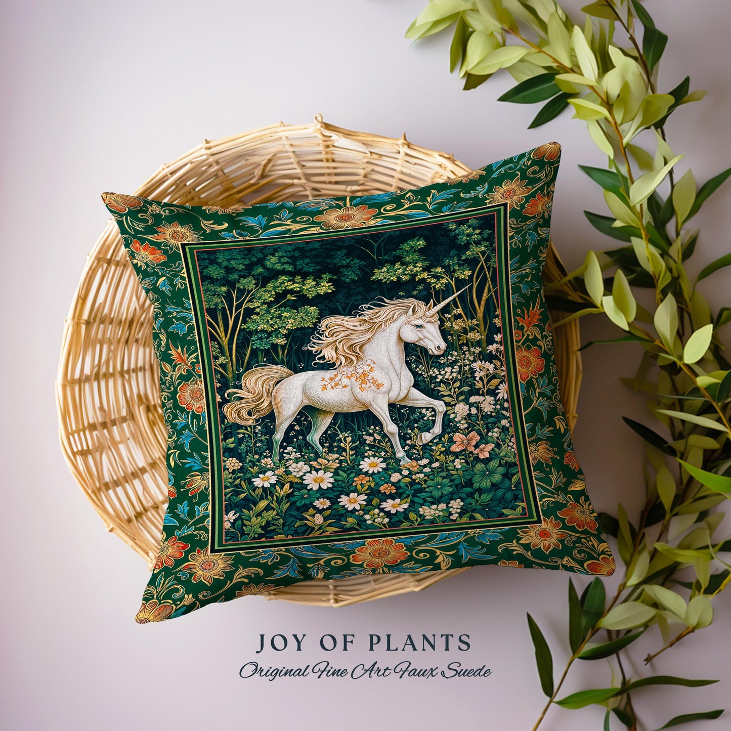 Storybook Aesthetic Mystic Unicorn Decorative Cushion Tapestry Throw Pillow