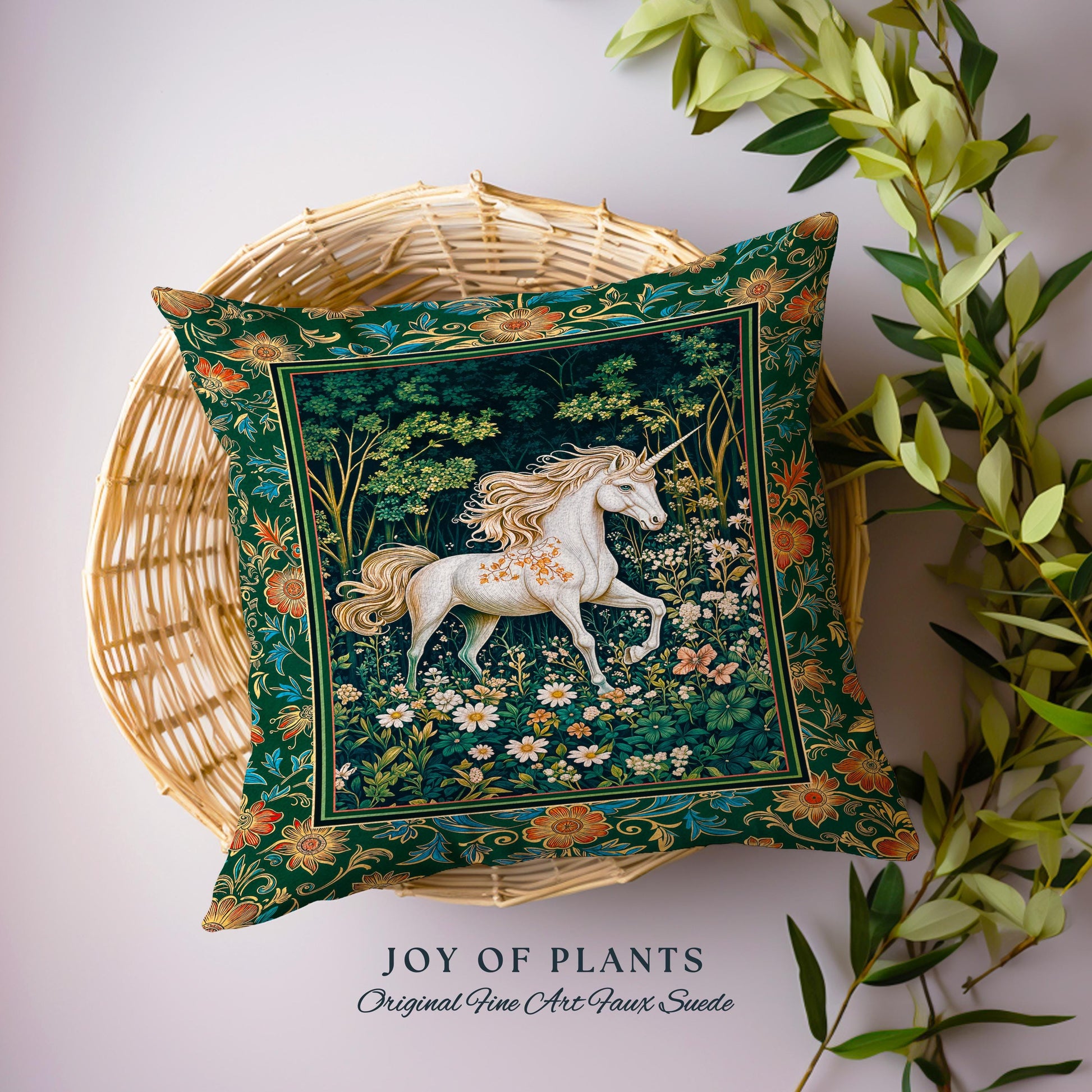 Storybook Aesthetic Mystic Unicorn Decorative Cushion Tapestry Throw Pillow