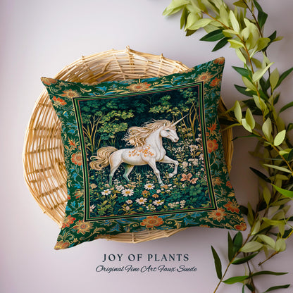Storybook Aesthetic Mystic Unicorn Decorative Cushion Tapestry Throw Pillow