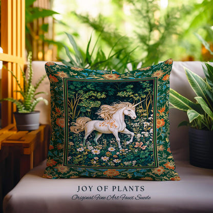 Storybook Aesthetic Mystic Unicorn Decorative Cushion Tapestry Throw Pillow