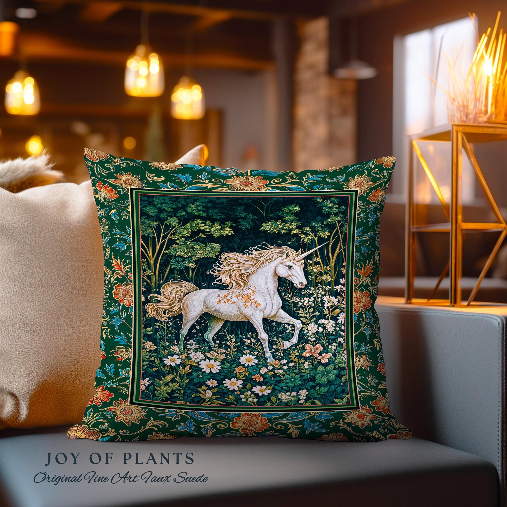 Storybook Aesthetic Mystic Unicorn Decorative Cushion Tapestry Throw Pillow