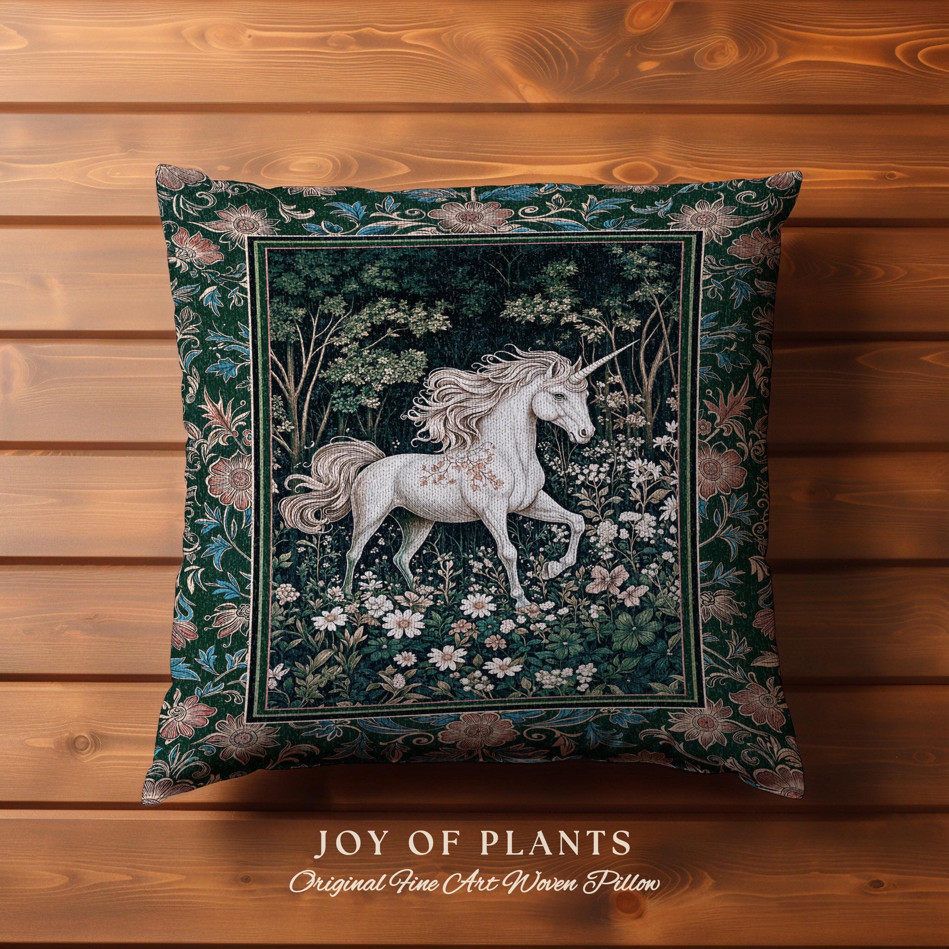 Storybook Aesthetic Mystic Unicorn Decorative Cushion Tapestry Throw Pillow