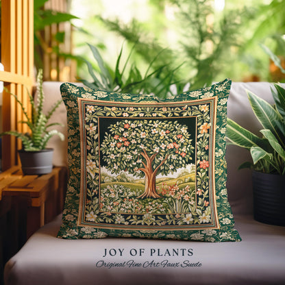Botanical Tree of Life Decorative Tree Cushion Tapestry Throw Pillow