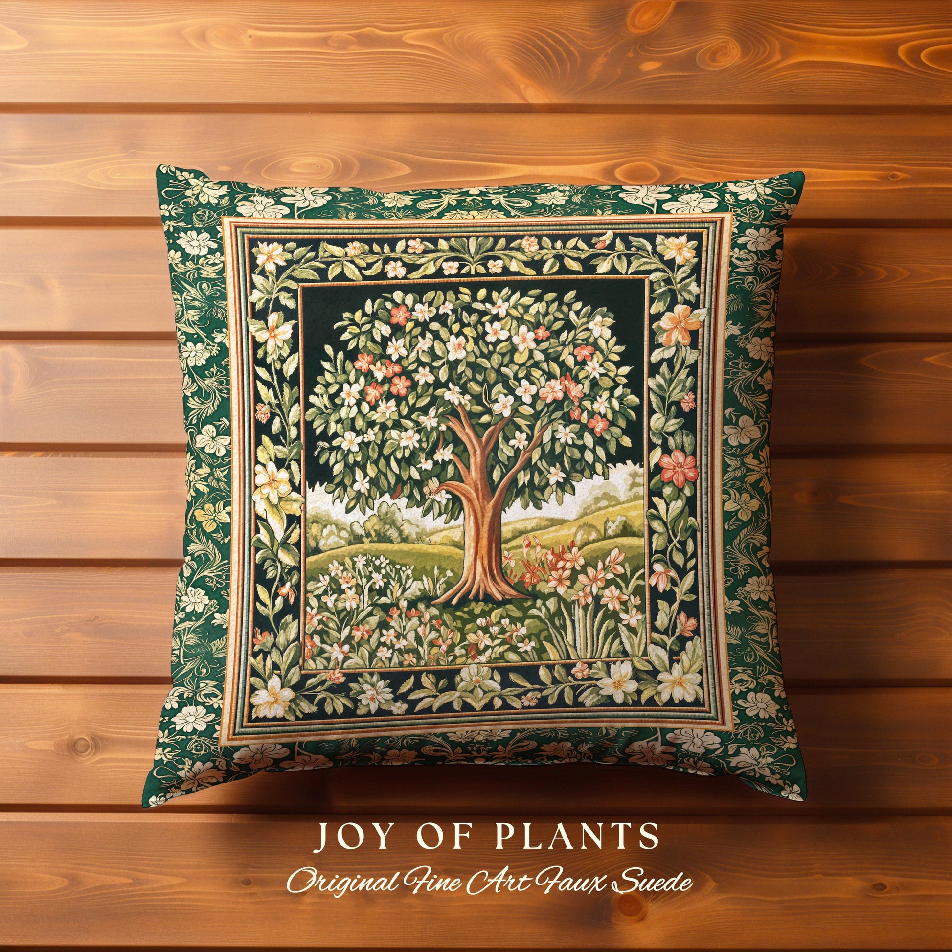 Botanical Tree of Life Decorative Tree Cushion Tapestry Throw Pillow