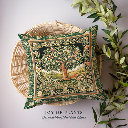 Botanical Tree of Life Decorative Tree Cushion Tapestry Throw Pillow