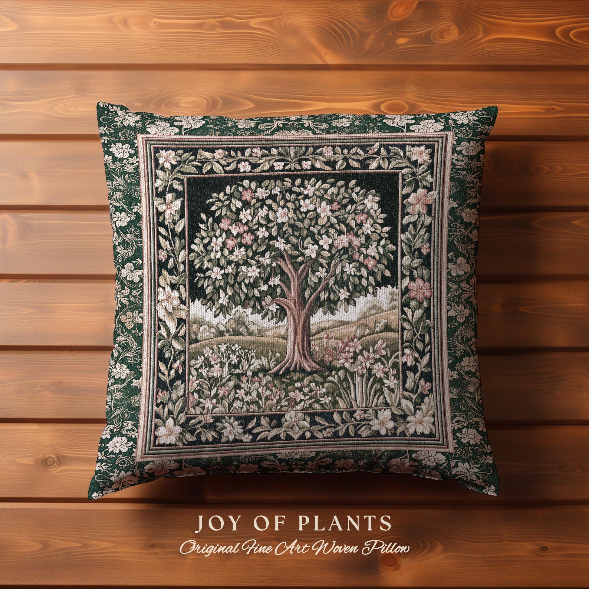 Botanical Tree of Life Decorative Tree Cushion Tapestry Throw Pillow