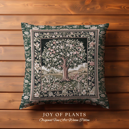 Botanical Tree of Life Decorative Tree Cushion Tapestry Throw Pillow