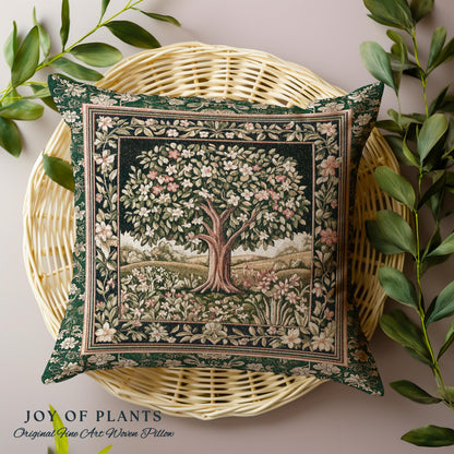 Botanical Tree of Life Decorative Tree Cushion Tapestry Throw Pillow