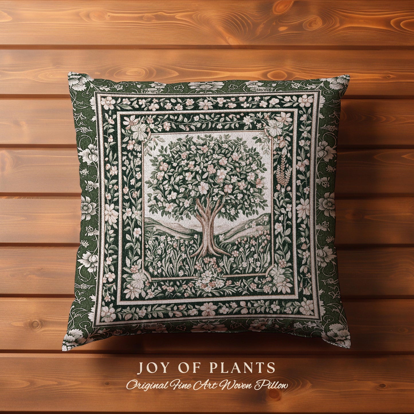 Enchanted Garden Folklore Tree Tapestry Pillow Decorative Throw Cushion