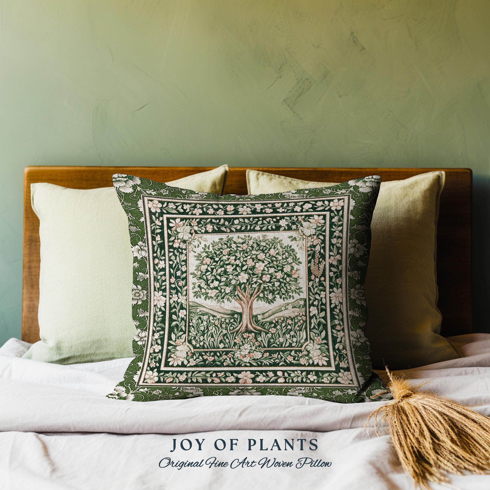 Enchanted Garden Folklore Tree Tapestry Pillow Decorative Throw Cushion