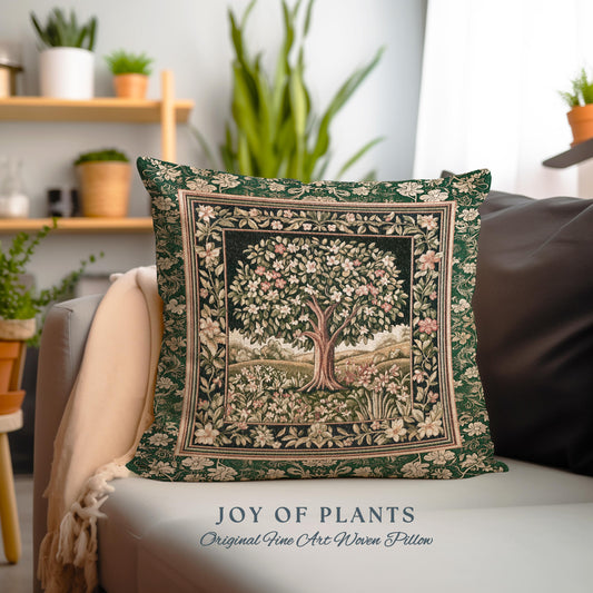 Botanical Tree of Life Decorative Tree Cushion Tapestry Throw Pillow