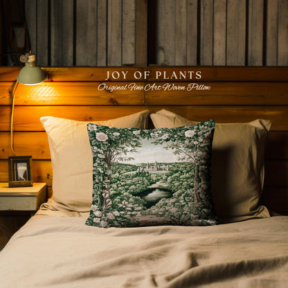 Castle Landscape Botanical Decorative Cushion Tapestry Throw Pillow