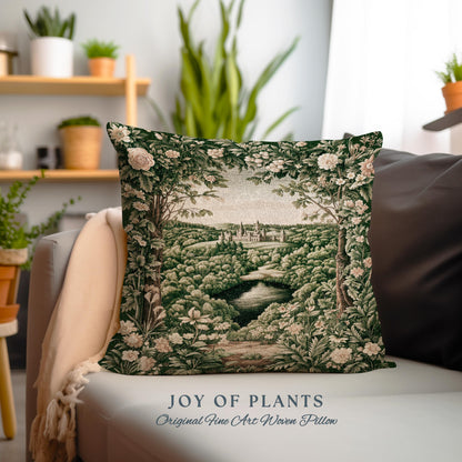 Castle Landscape Botanical Decorative Cushion Tapestry Throw Pillow