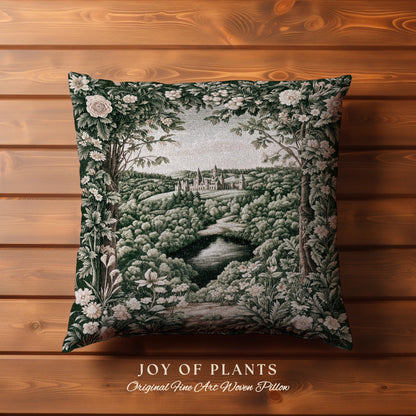 Castle Landscape Botanical Decorative Cushion Tapestry Throw Pillow