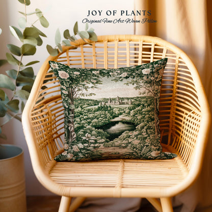 Castle Landscape Botanical Decorative Cushion Tapestry Throw Pillow