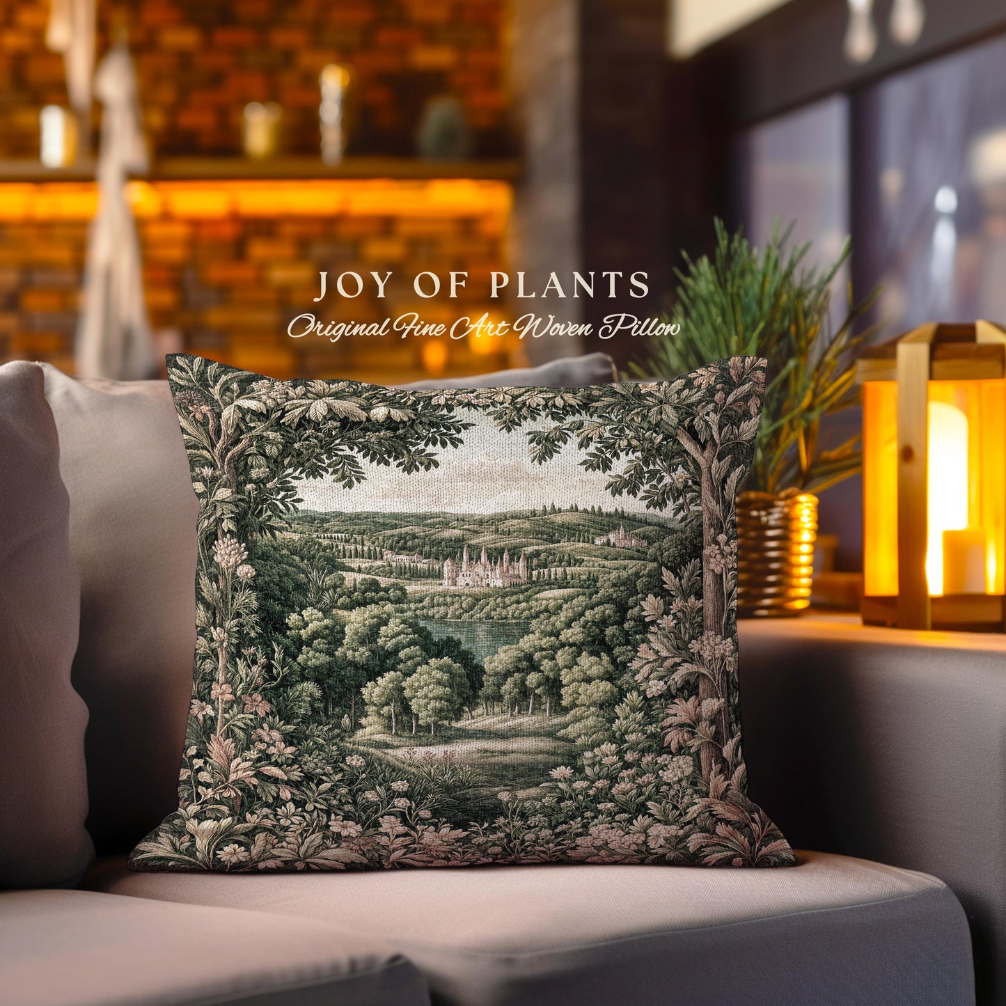 Renaissance Aesthetic Woven Tapestry Pillow Decorative Throw Cushion