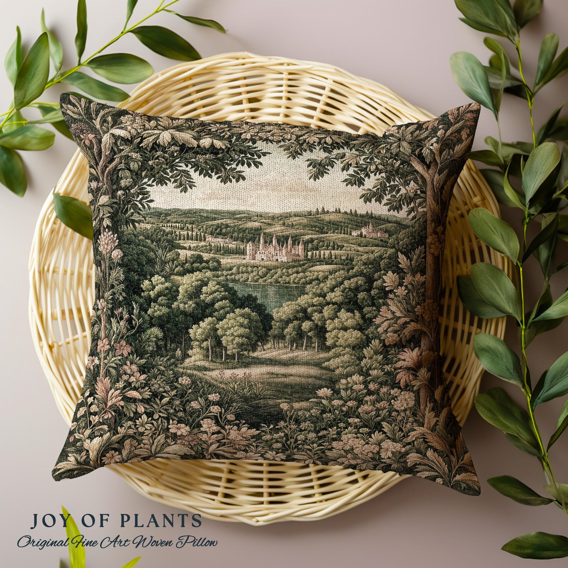 Renaissance Aesthetic Woven Tapestry Pillow Decorative Throw Cushion