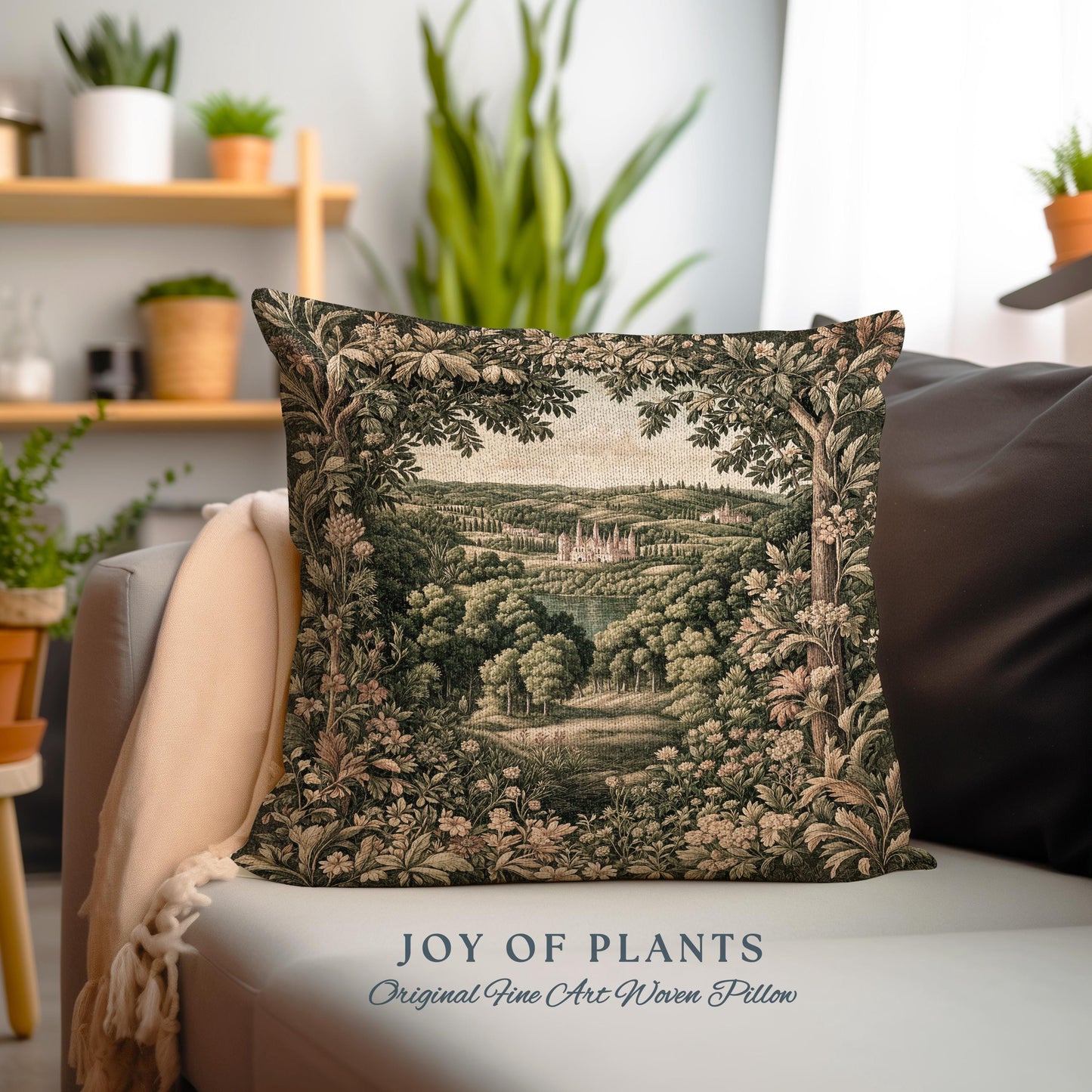 Renaissance Aesthetic Woven Tapestry Pillow Decorative Throw Cushion