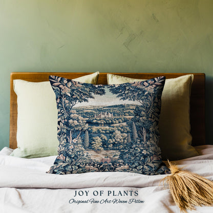 Elegant Rococo Landscape Botanical Tapestry Pillow Decorative Throw Cushion