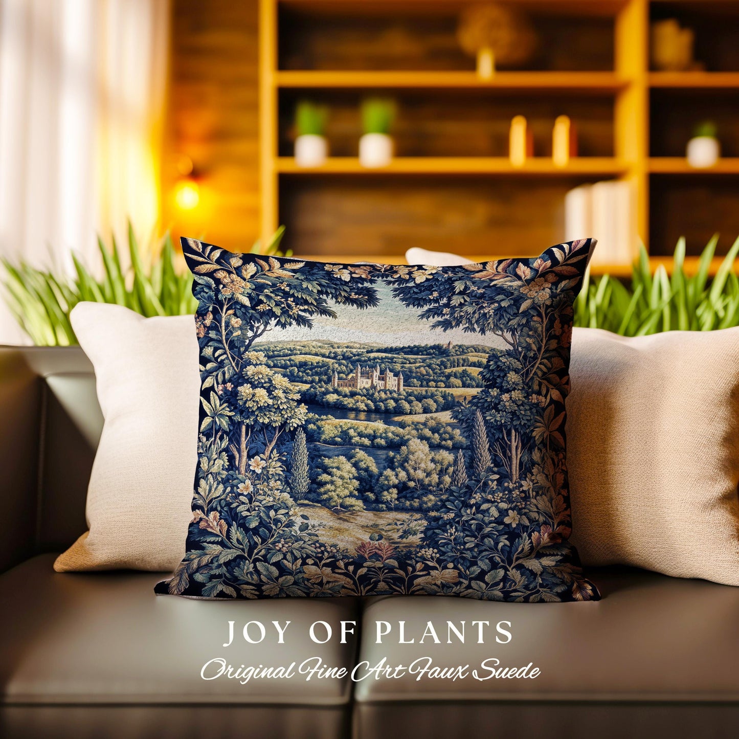Elegant Rococo Landscape Botanical Tapestry Pillow Decorative Throw Cushion