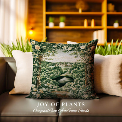 Castle Landscape Botanical Decorative Cushion Tapestry Throw Pillow