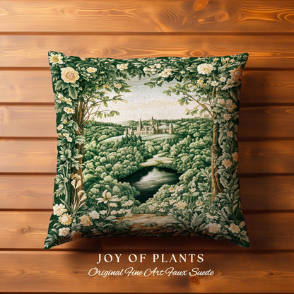 Castle Landscape Botanical Decorative Cushion Tapestry Throw Pillow