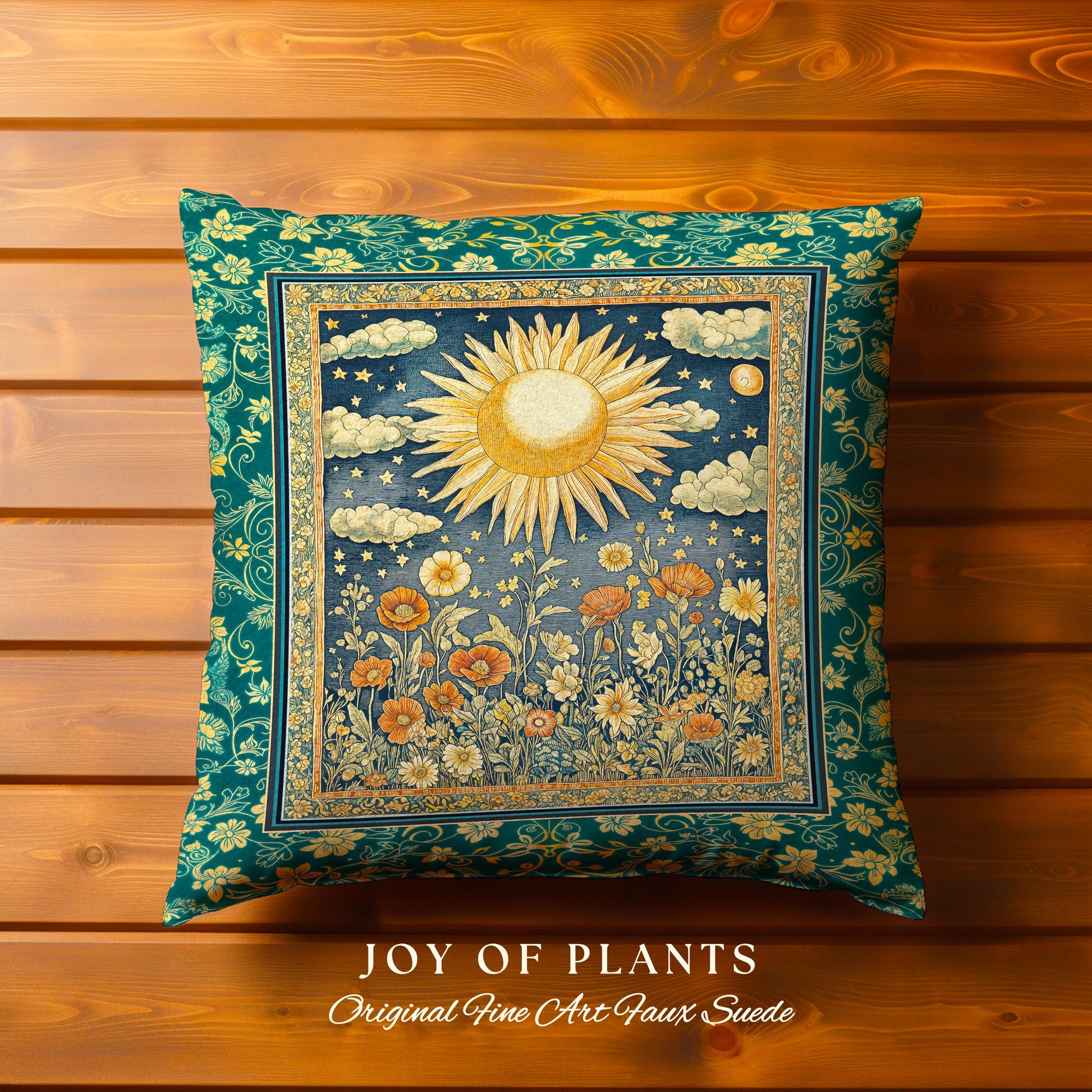 Maximalist Sun Goddess Decorative Tree Cushion Tapestry Throw Pillow