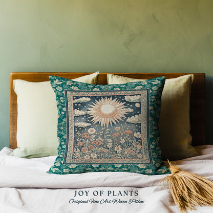Maximalist Sun Goddess Decorative Tree Cushion Tapestry Throw Pillow