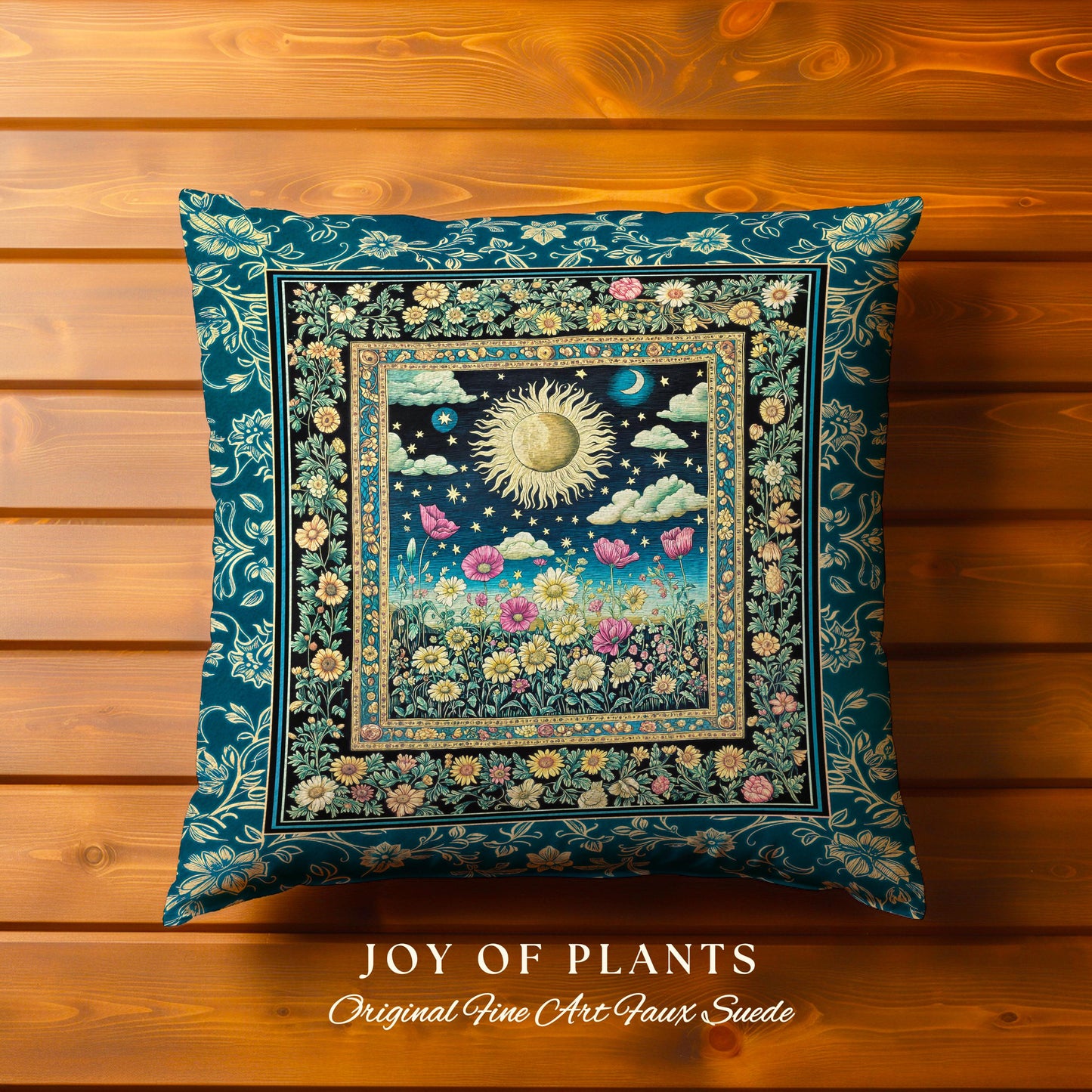 Floral Gothic Celestial Decorative Cushion Tapestry Throw Pillow