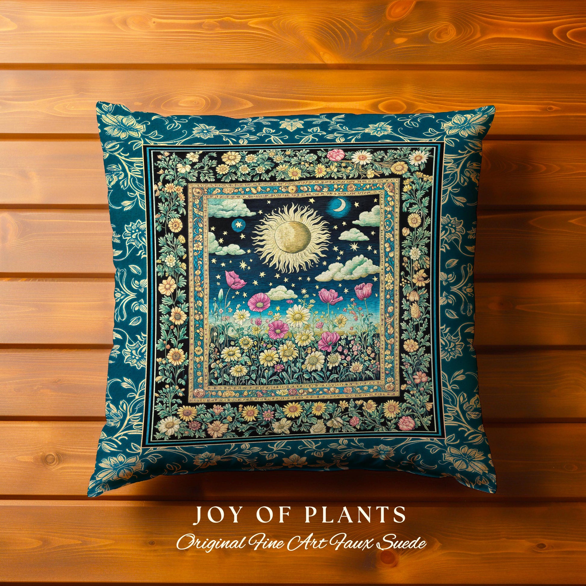 Floral Gothic Celestial Decorative Cushion Tapestry Throw Pillow