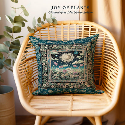Floral Gothic Celestial Decorative Cushion Tapestry Throw Pillow