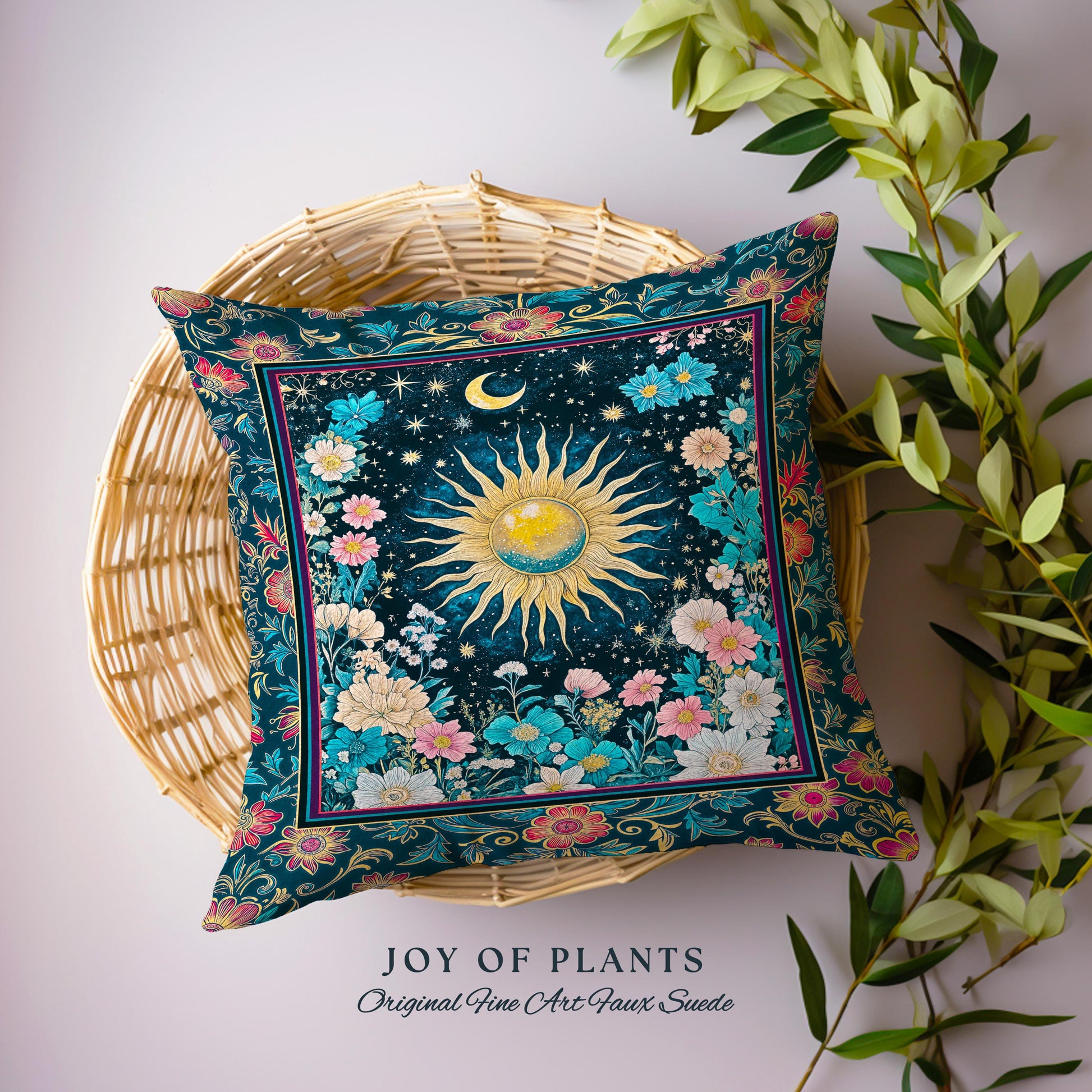 Celestial Sun Rustic Decorative Cushion Tapestry Throw Pillow