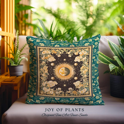 Sun and Moon Bohemian Decorative Cushion Tapestry Throw Pillow