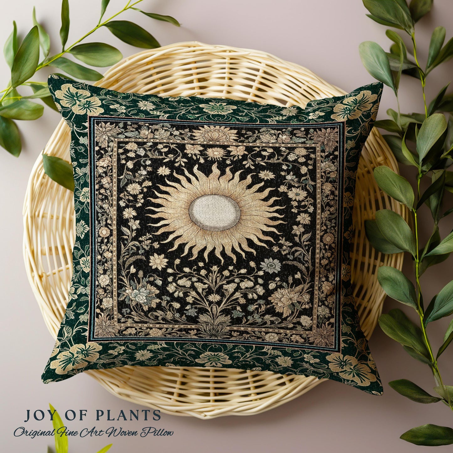 Boho Tarot Sun Tapestry Pillow Decorative Throw Cushion