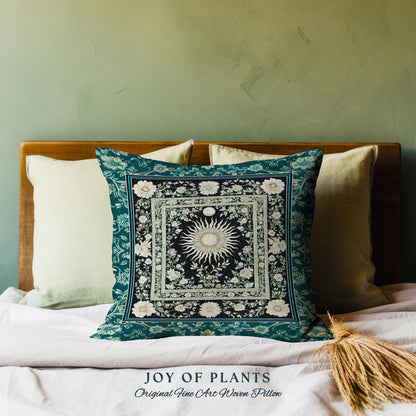 Witchy Celestial Sun Decorative Cushion Tapestry Throw Pillow