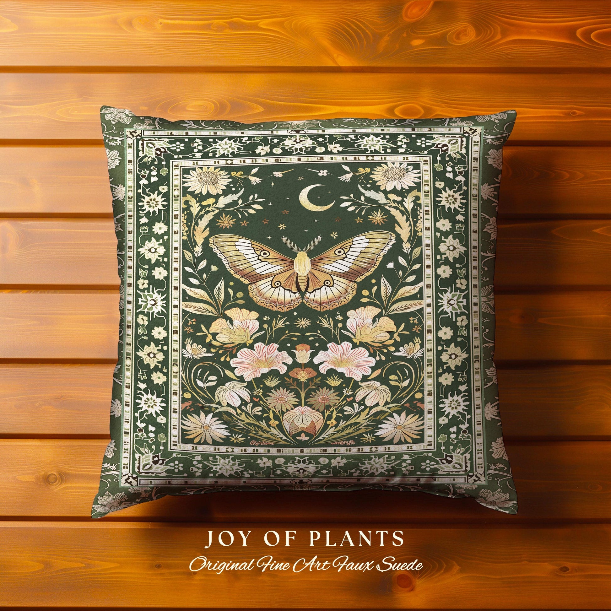 Boho Butterfly Moon Floral Garden Decorative Cushion Tapestry Throw Pillow