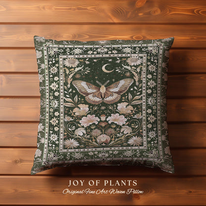 Boho Butterfly Moon Floral Garden Decorative Cushion Tapestry Throw Pillow