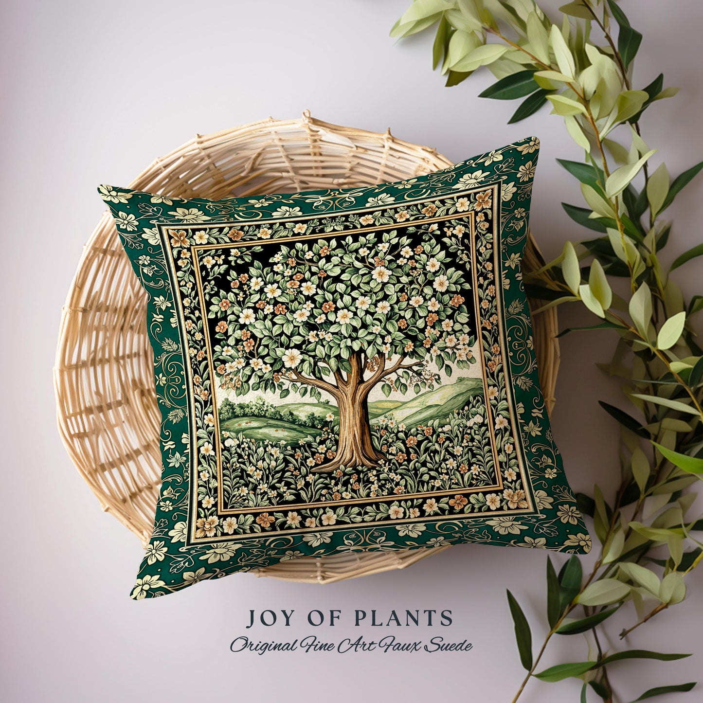 Fairytale Garden Timeless Tree Tapestry Pillow Decorative Throw Cushion