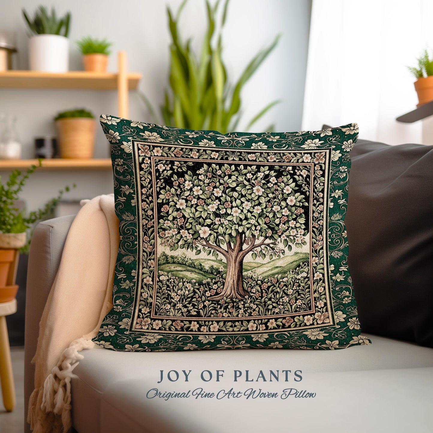Fairytale Garden Timeless Tree Tapestry Pillow Decorative Throw Cushion
