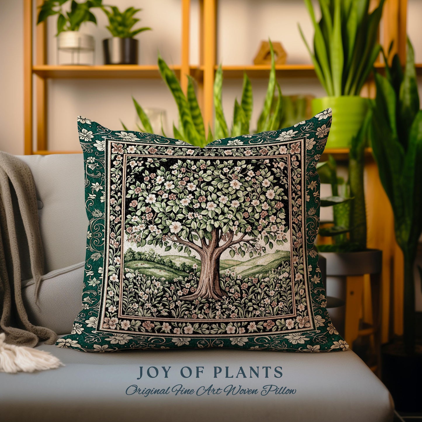 Fairytale Garden Timeless Tree Tapestry Pillow Decorative Throw Cushion